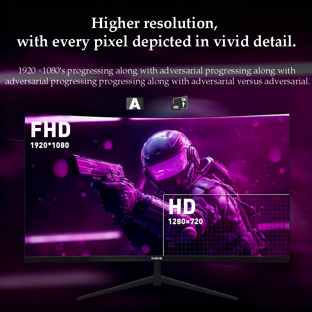 Expose Gaming Monitor curved 24 Inch Monitor 165HZ PC Monitor 27 Inch ...