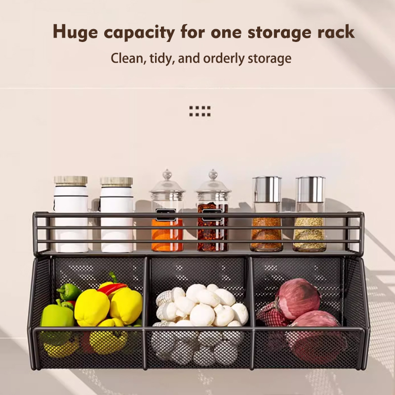 YOICE Wall Mounted Condiments Organizer Rack Kitchen Spice Storage ...