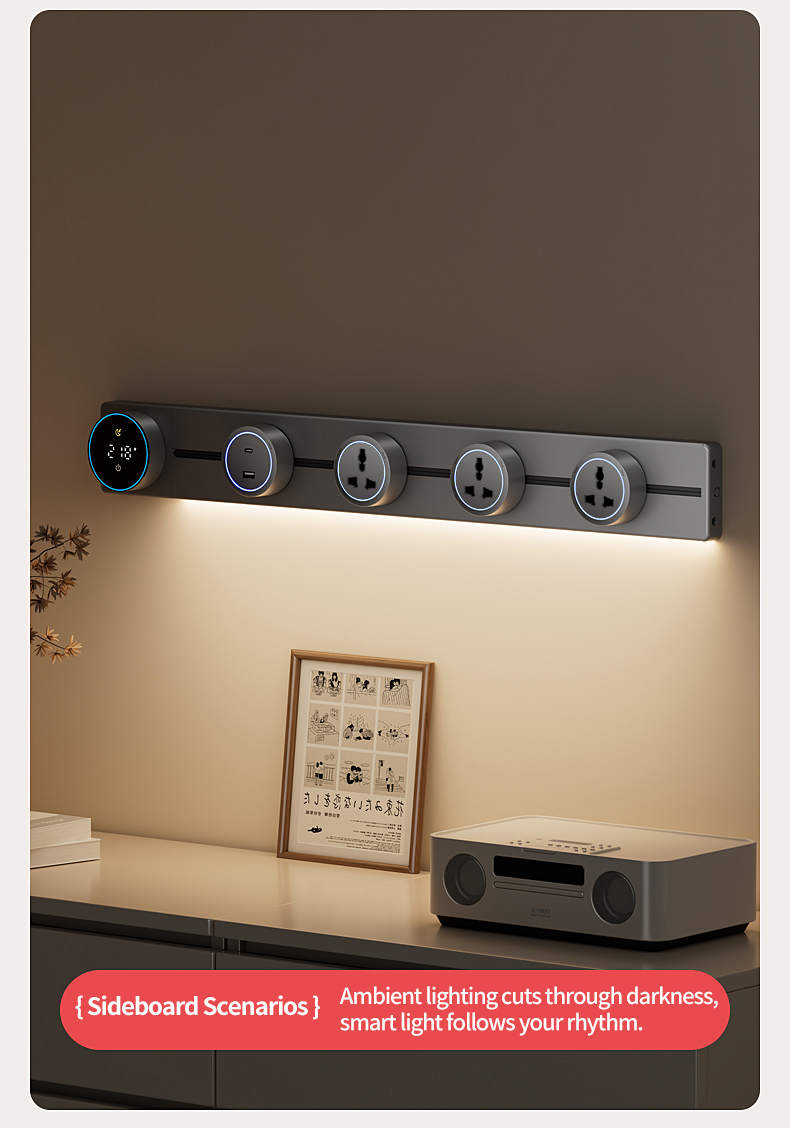 TEP Track socket outlet Smart Digital Display Screen Universal adaptor ...