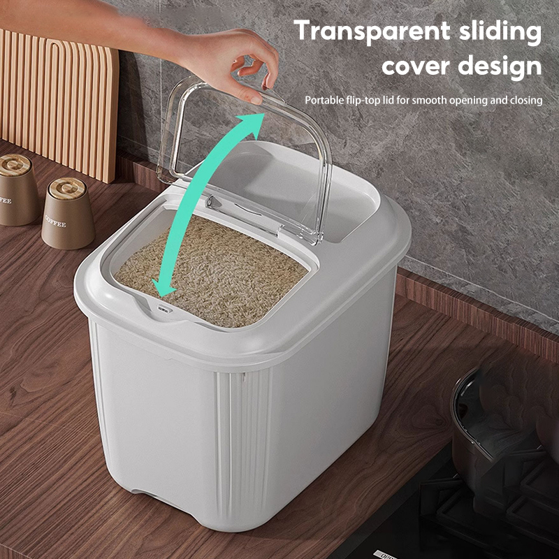 YOICE 5/10/15KG Rice Dispenser With Wheels/Preferab Rice Storage Insect ...