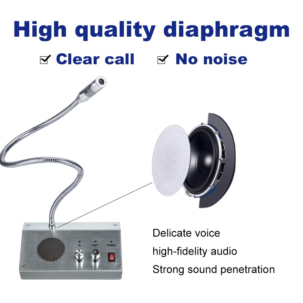 Dual-Way Talk Window Intercom Store Office Glass Counter Intercom ...