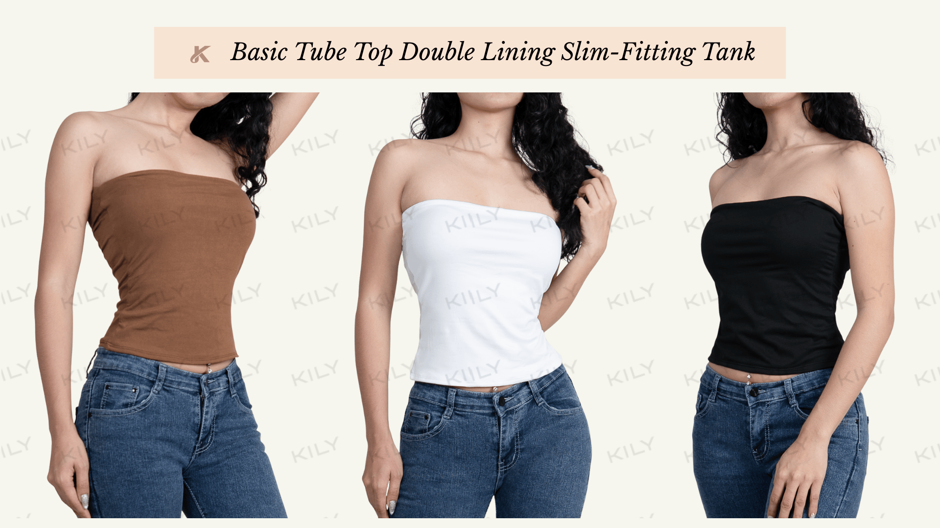 Buy 1 Take 3(Total of 4) KILY.PH Basic Tube Top Double Lining Slim ...