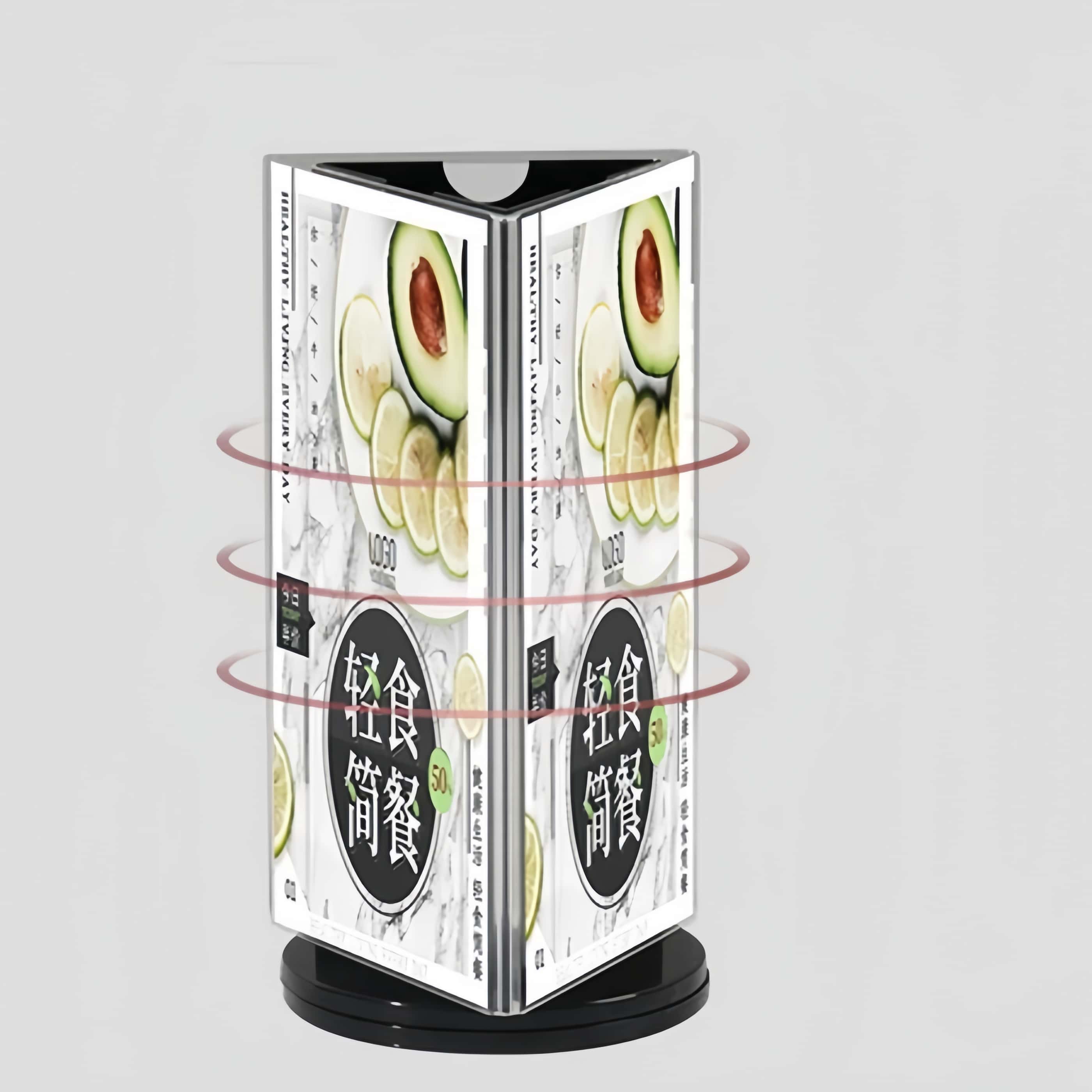 Acrylic Desktop Menu Holder 360 Degree Rotating Menu Display Stand ...