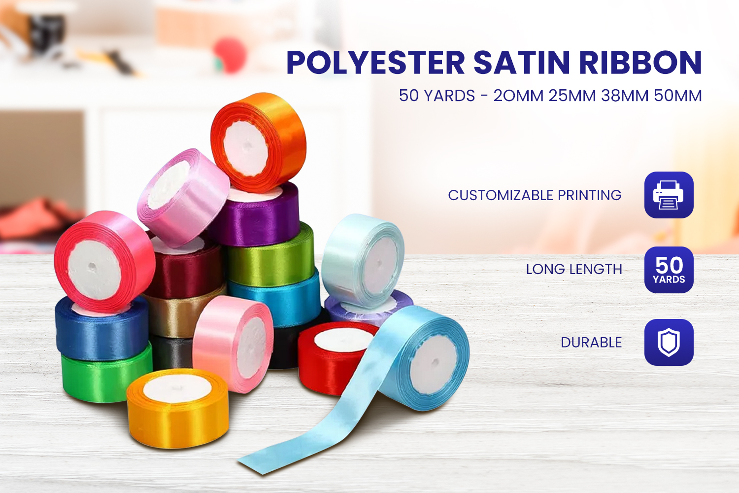 Polyester Satin Ribbon 20mm 25mm 38mm 50mm Customize Ribbon Printing ...