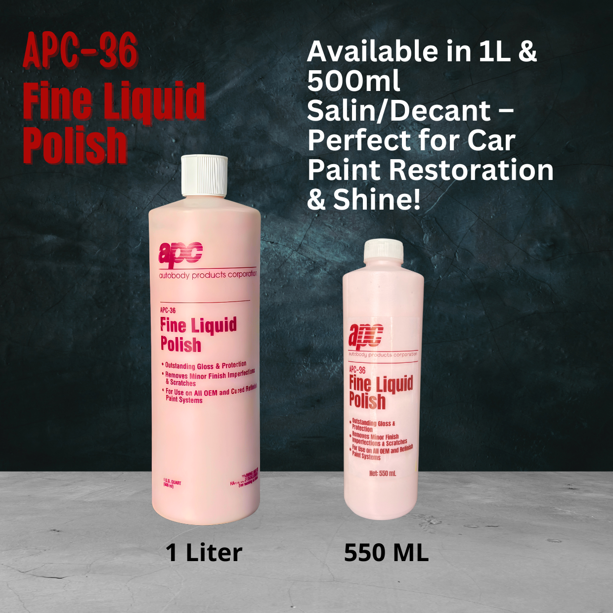 EMJ APC Fine Liquid Polish 1 US Quart/946ml & 550ml (APC Wax) Auto ...