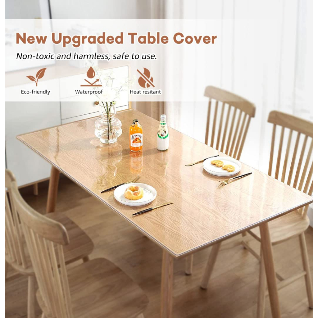 Norma Thick PVC Table Cover Transparent Table Cloth Mantel for Table ...