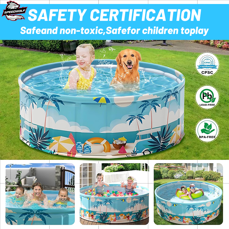 Outdoor Non-Inflatable Swimming Pool For Kids&Pet Portable Family Large ...