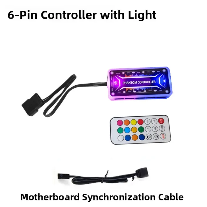 Wireless RGB Fan Controller 6Pin Remote Color Changing Computer Case ...