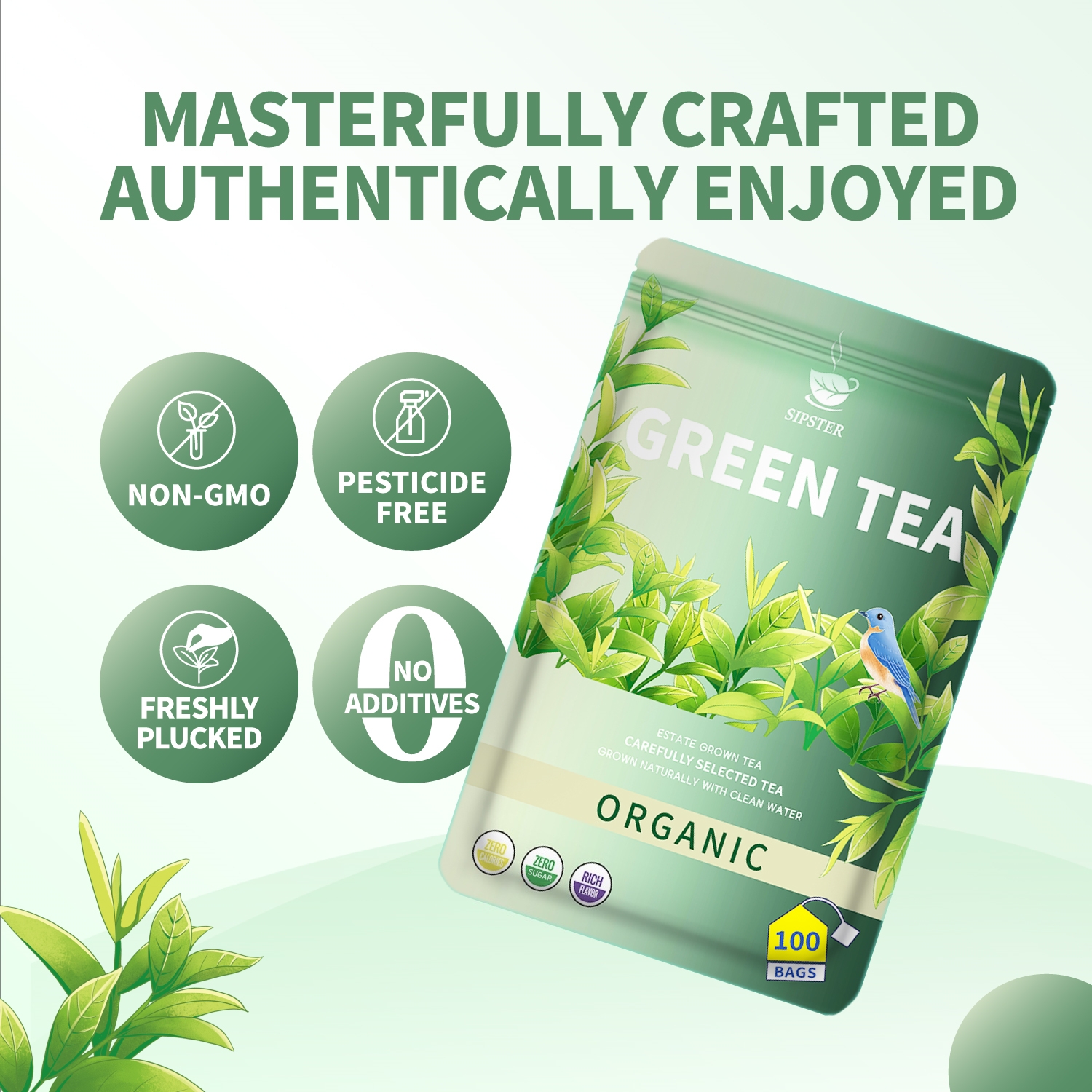 Organic Japanese Green Tea – 100 Tea Bags | Antioxidant-Rich | Yama ...
