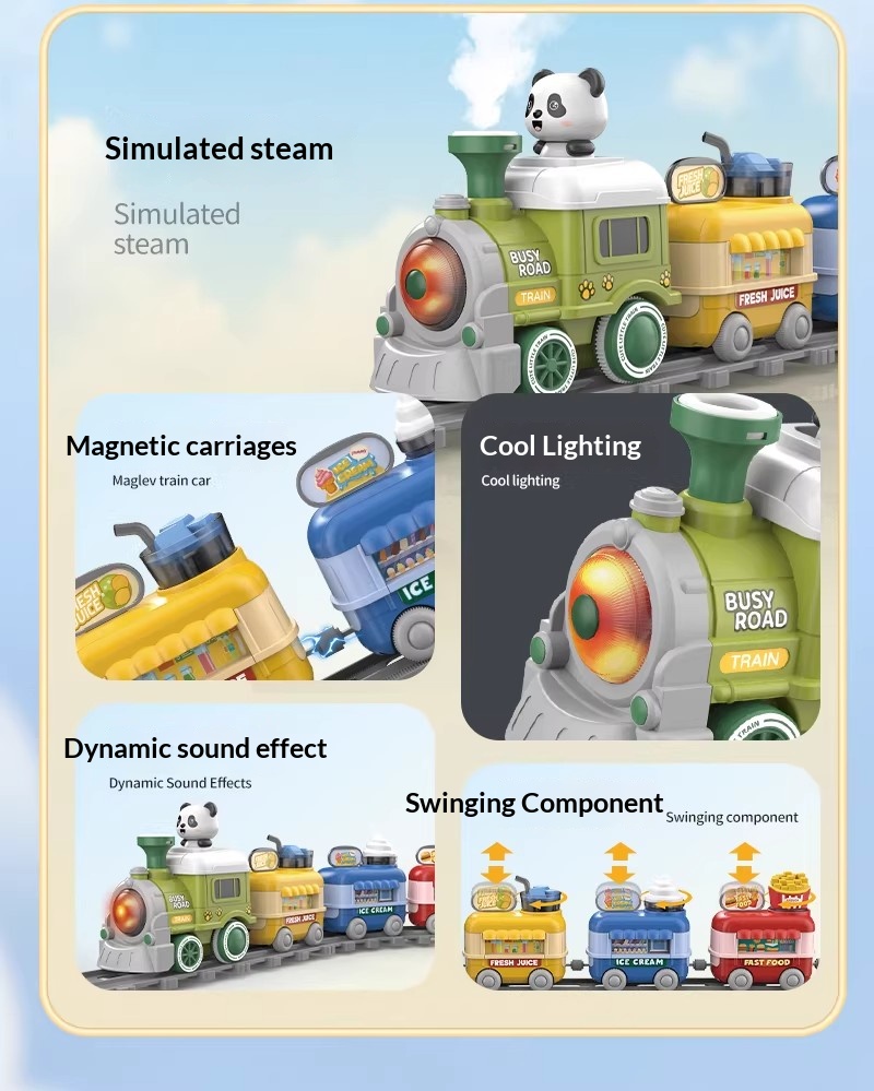 Track Train Toy Set With Music&Light Magnetic Train Toys For Kids ...