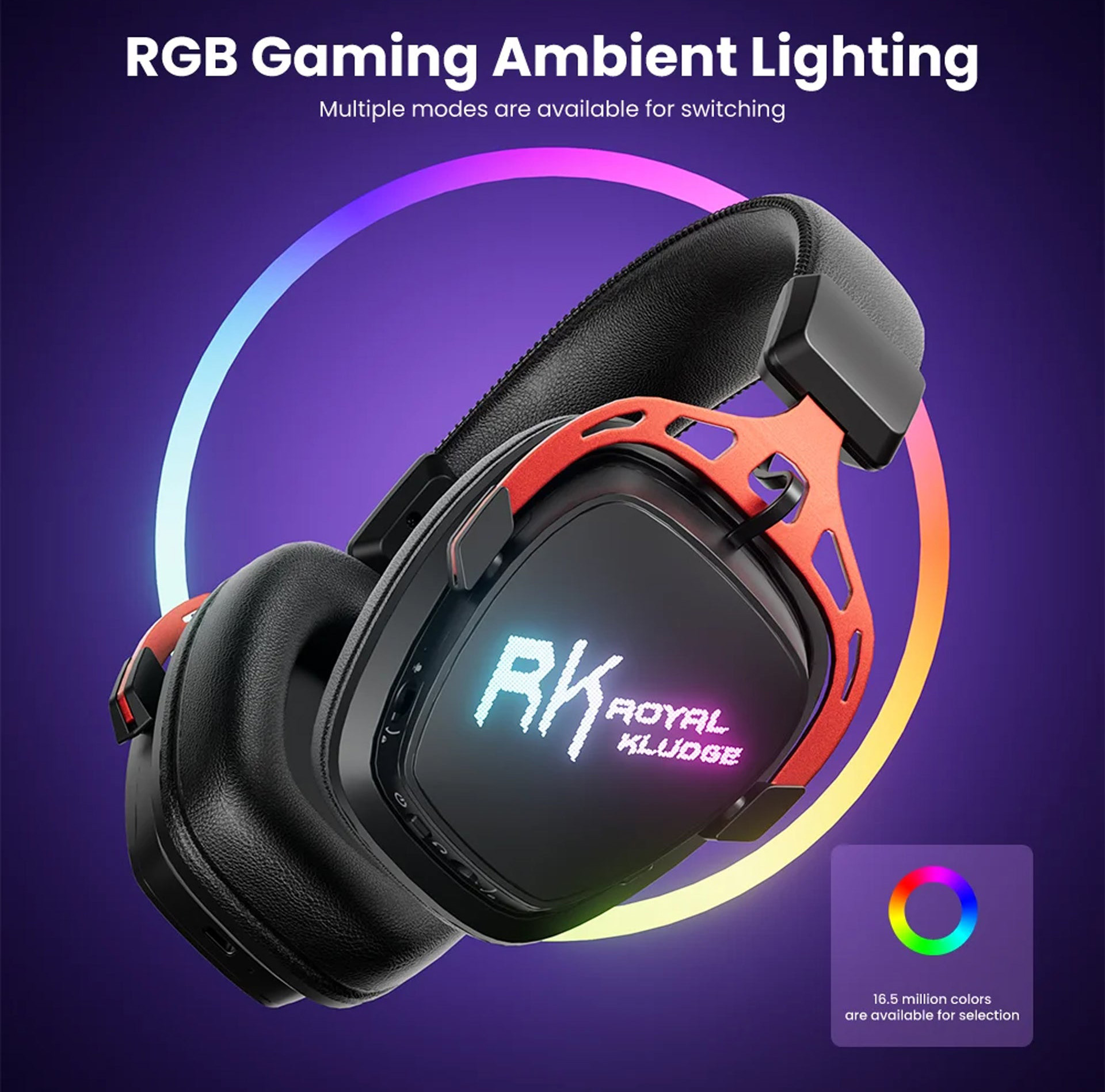 Royal Kludge RK HG103 RGB Tri-Mode Gaming Headphone (Black Ops, Cyborg ...
