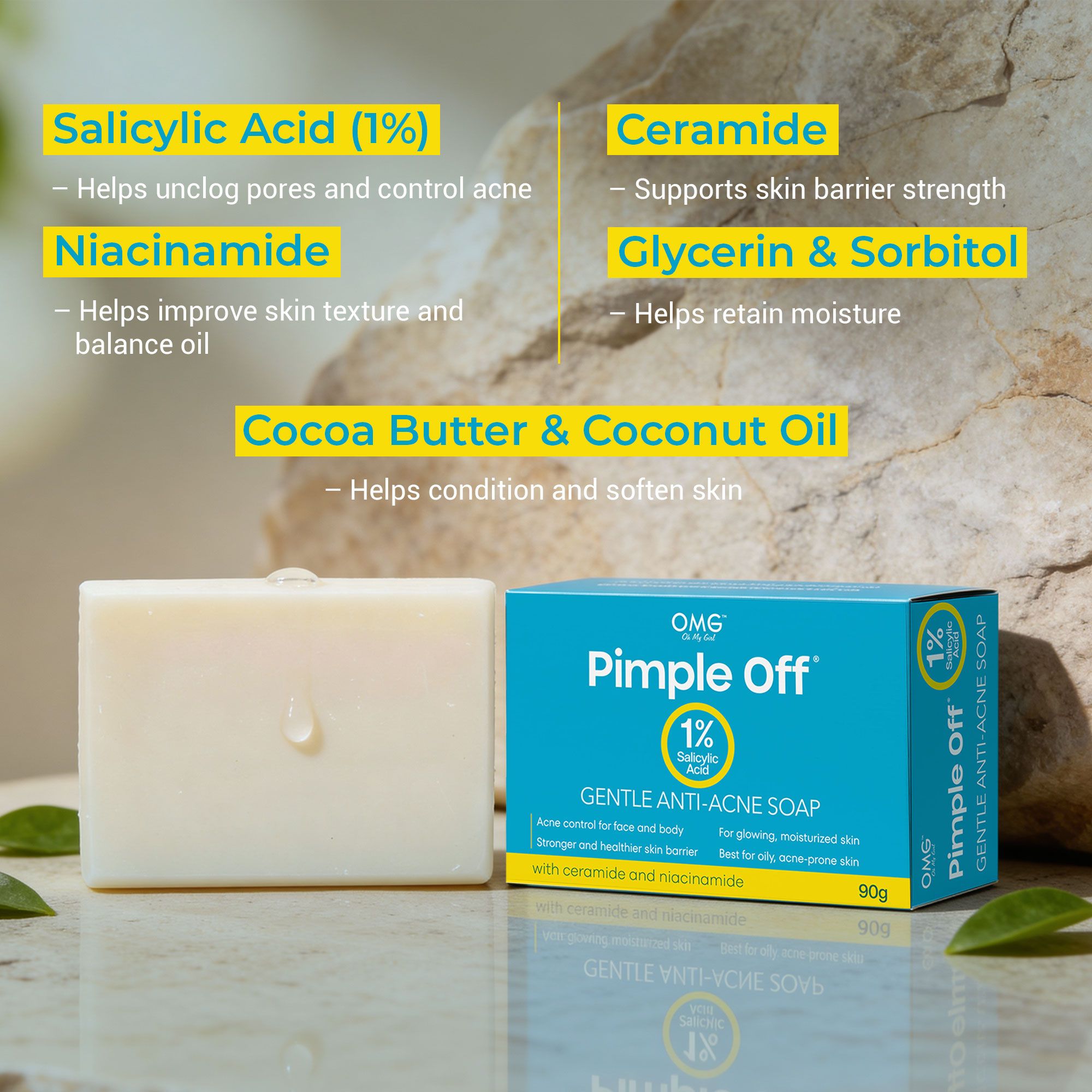 OMG Oh My Girl Pimple Off Gentle Anti-Acne Soap 90g Salicylic Acid ...