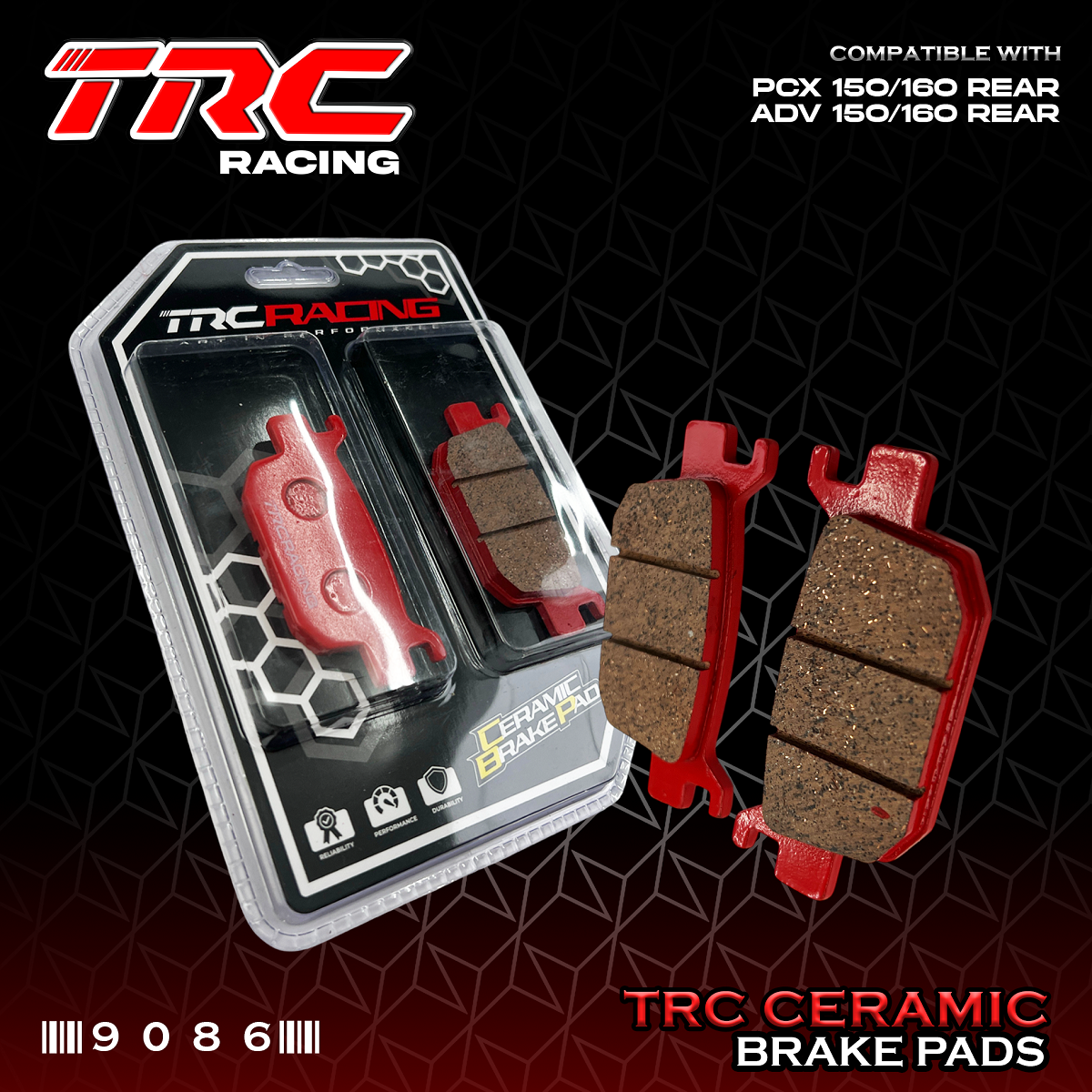 TRC CERAMIC BRAKE PADS STOCK CALIPER for PCX 150/160 REAR, ADV 150/160 ...