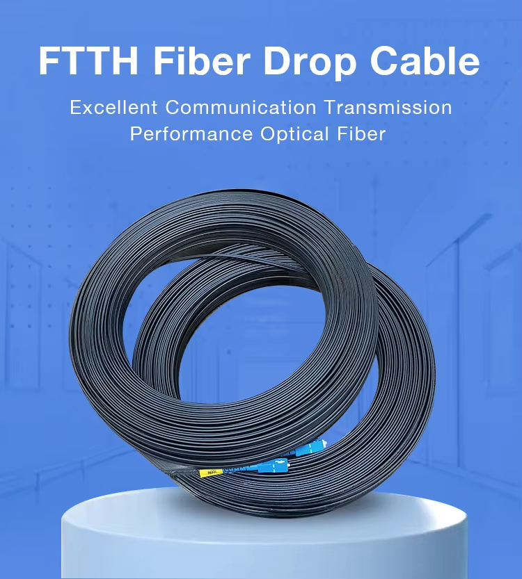 ALLAN 10M/15M/20M/30M/40M/50M/ Outdoor UPC Fiber Optic Ftth Drop Cable ...