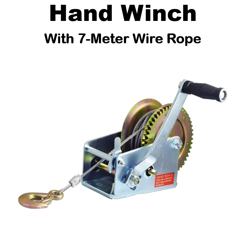Hand Winch With 7m Wire Rope 1000 LBS Manual Hand Crank Winch Two-Way ...