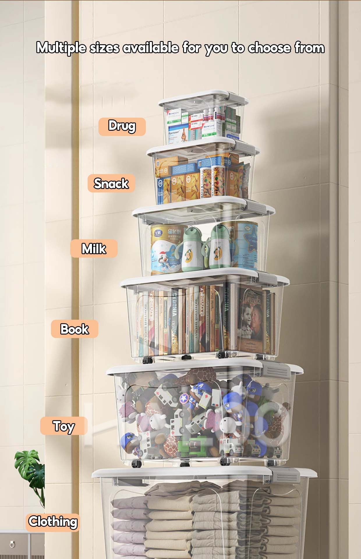 HALOO New Storage Box With Wheel Durable WaterProof Clothes Storage Toy ...
