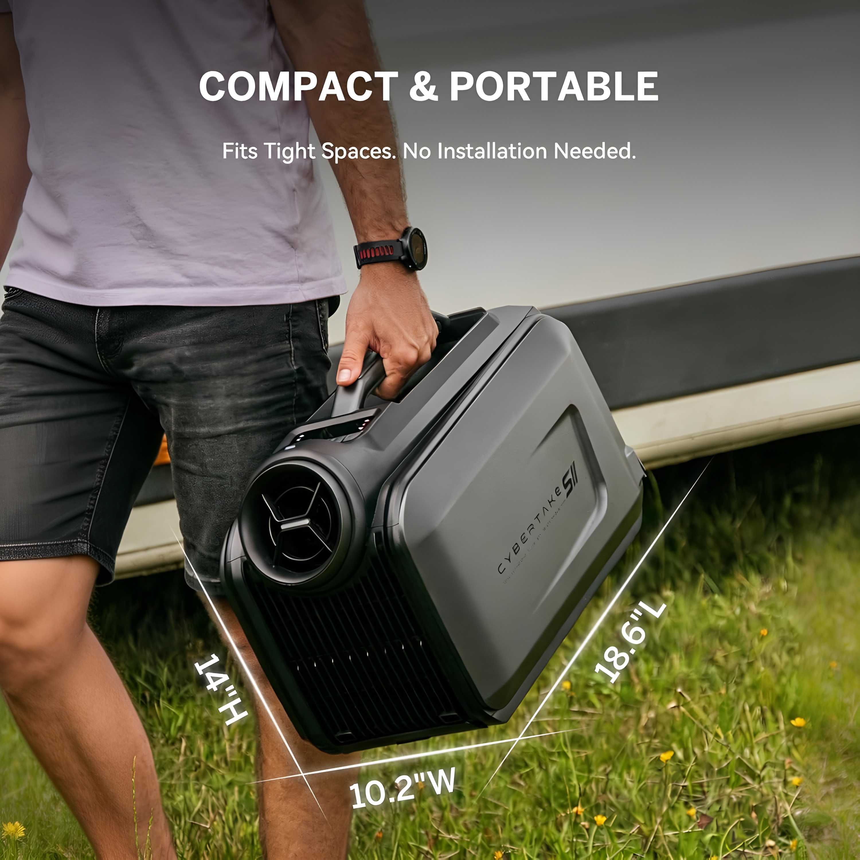 Cybertake S2 Pro Portable Aircon Compact for Car, Tent & RV Camping ...
