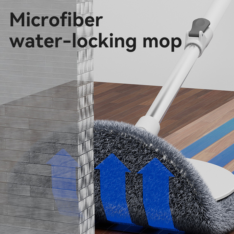 Deli 360° Rotating Mop Dual Water Zone Rotating Folding Mop with Clean ...