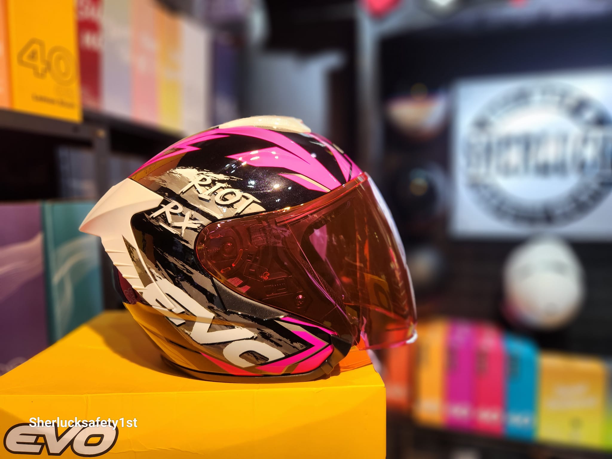 EVO HELMET Rx 5 RIOT 2 Half Face Dual Visor w/ Free Clear Lens | Shopee ...