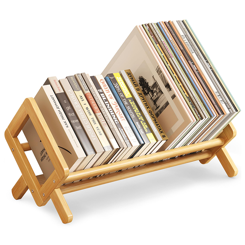 Wooden Desktop Bookshelf Tilting Storage Rack for Office Living Room ...