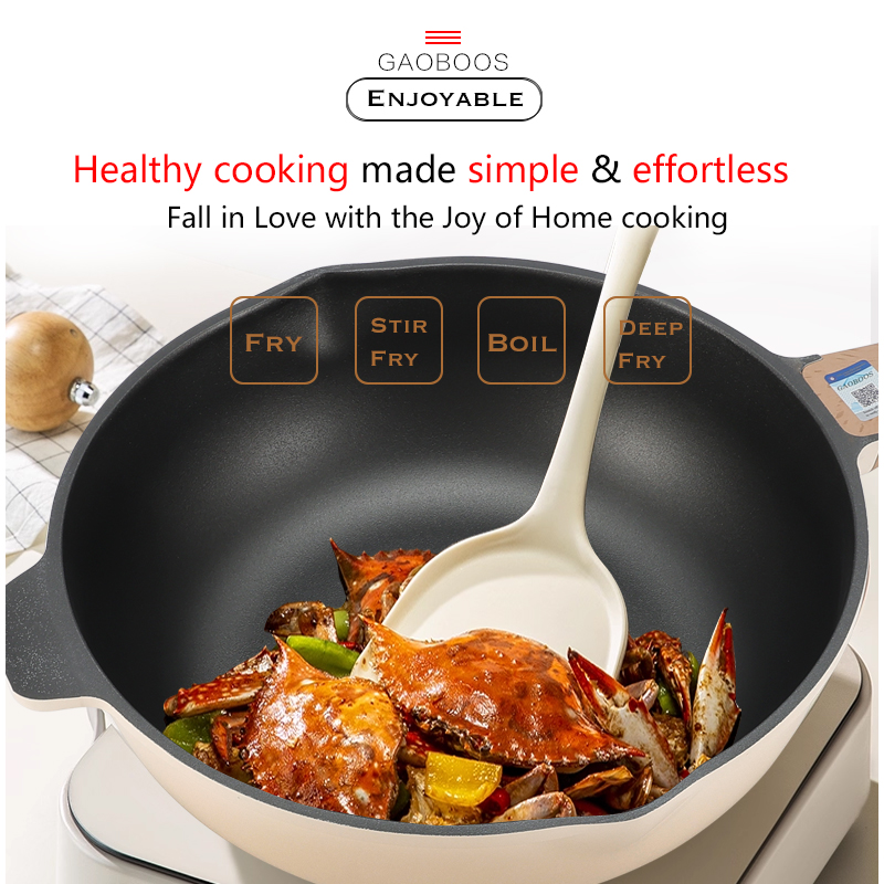 Gaoboos Non Stick Wok 28/30CM Deep Frying Pan Kawali Non Stick Pan PFOA ...