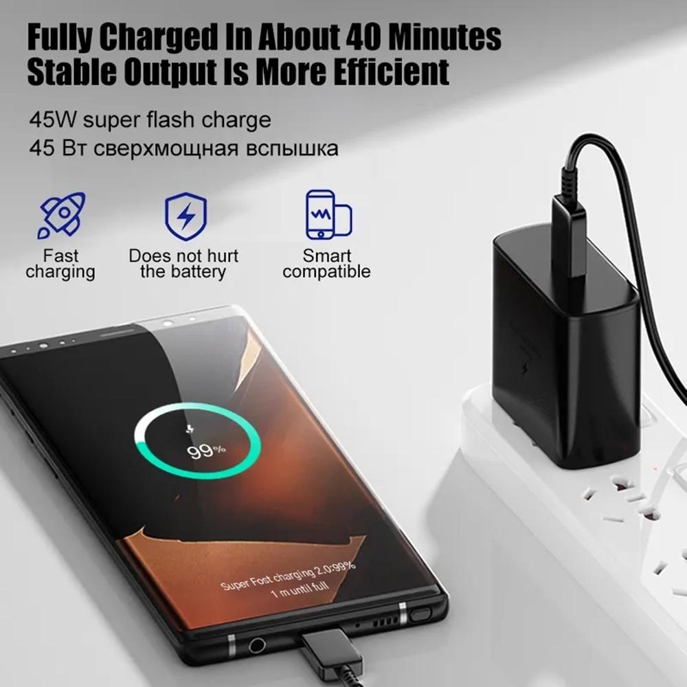 For Samsung 45W super fast charge type c to type c super fast charger ...