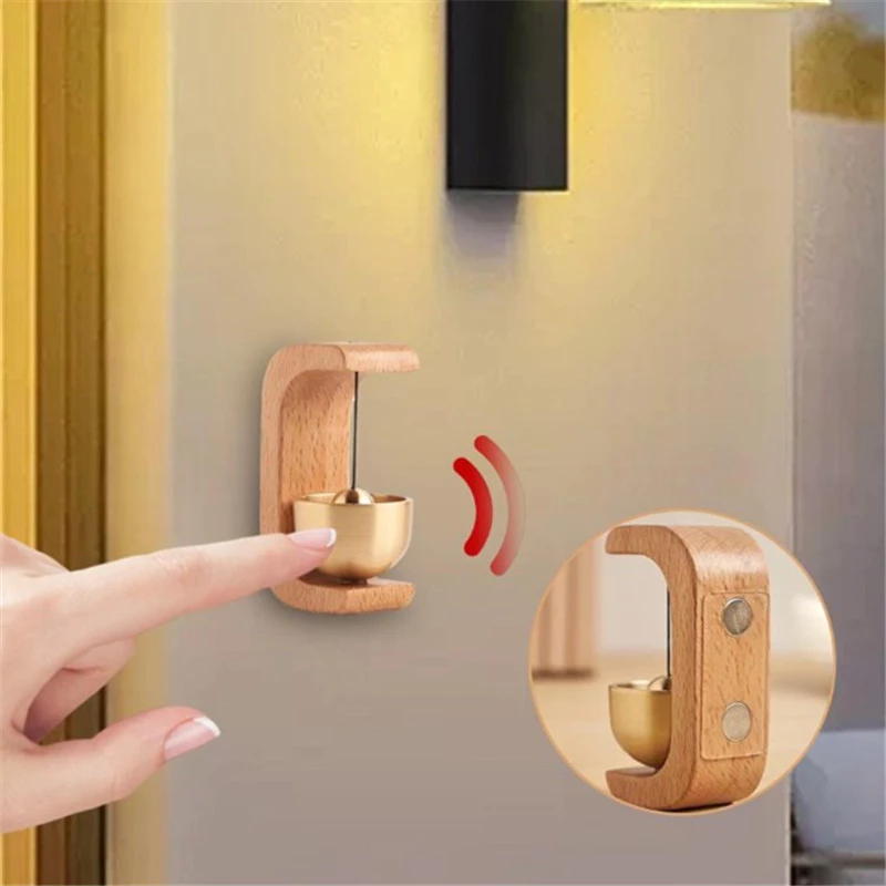 Magnetic Wooden Doorbell Japanese Style Self-adhesive Dopamine Wind ...