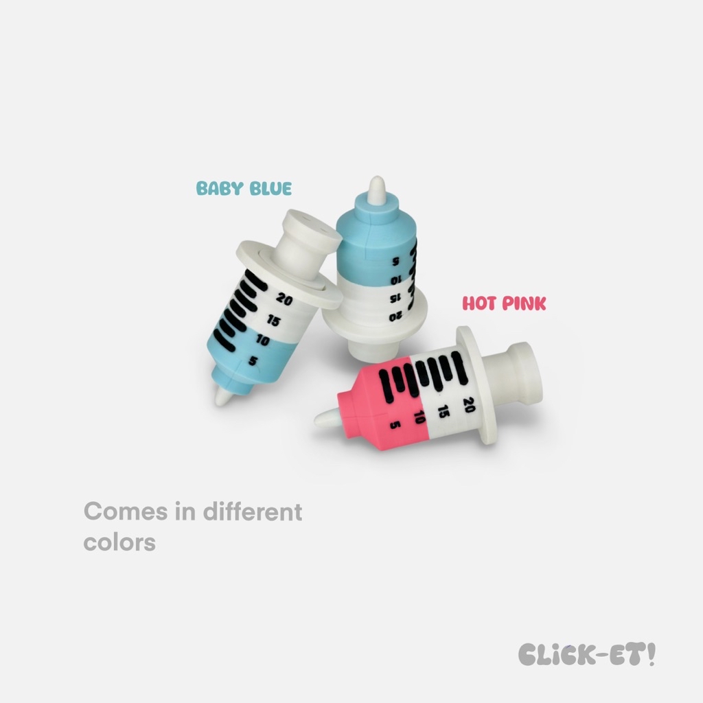 CLICK-ET! Syringe Clicker Keychain by Slycelab 3D Printed Cute Medical ...
