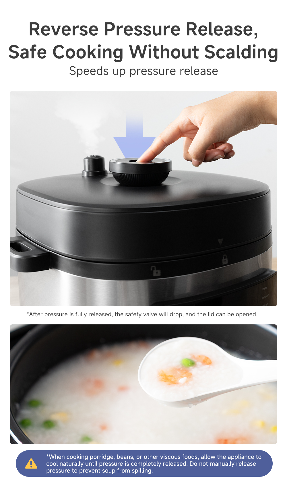 Simplus 6L Electric Pressure Cooker 70kPa High-Pressure Quick Rice ...