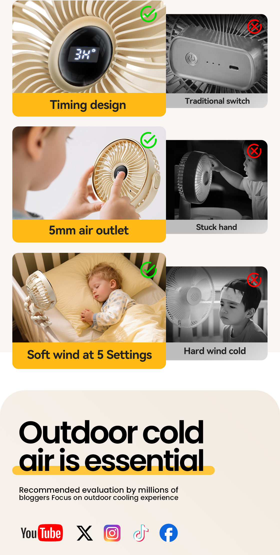 MAXAWEI M07 Stroller Fan Rechargeable Electric Clip Turbo Octopus Baby ...