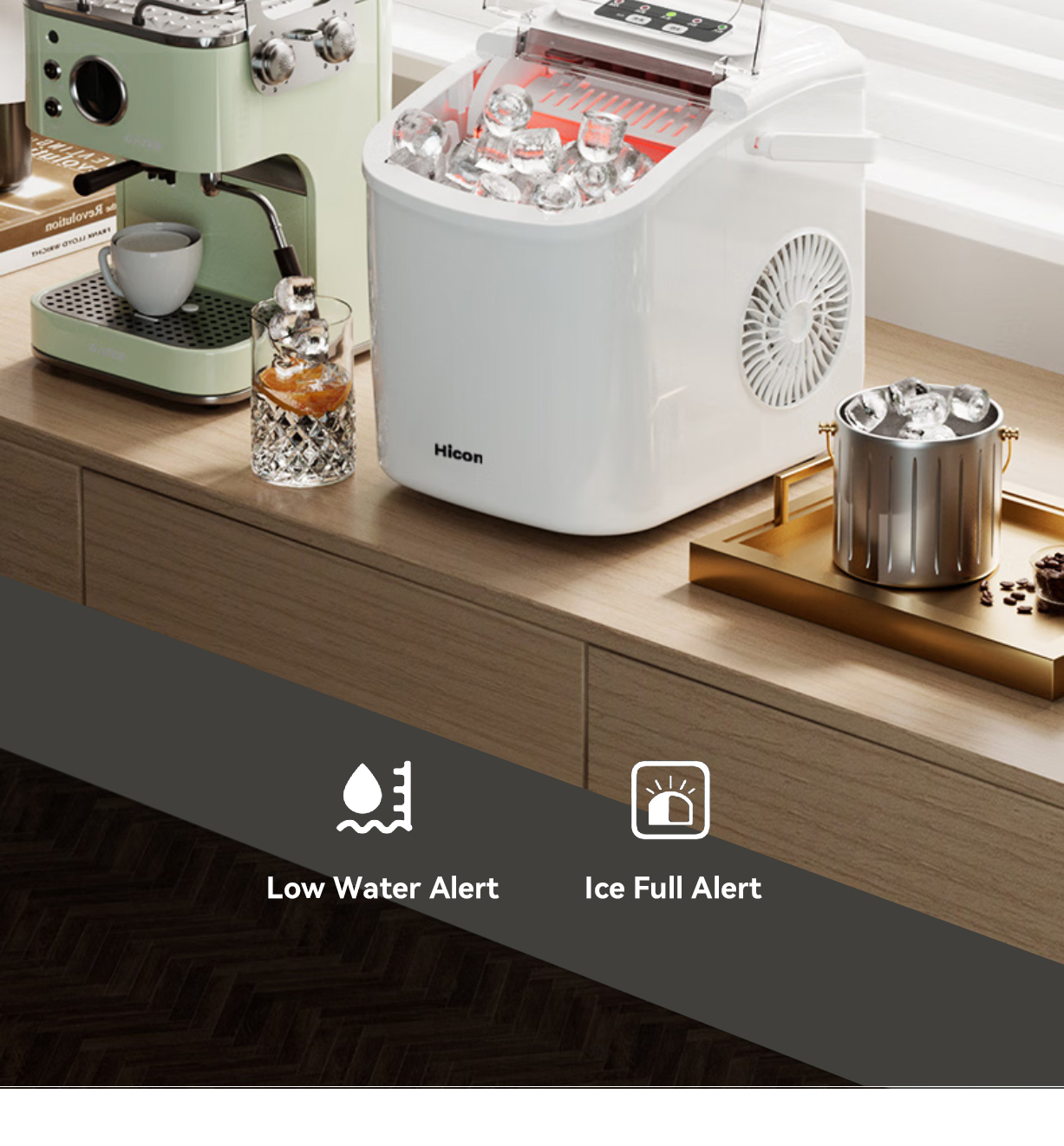 Hicon Automatic Ice Maker Machine with UV Sterilization Fast Portable ...
