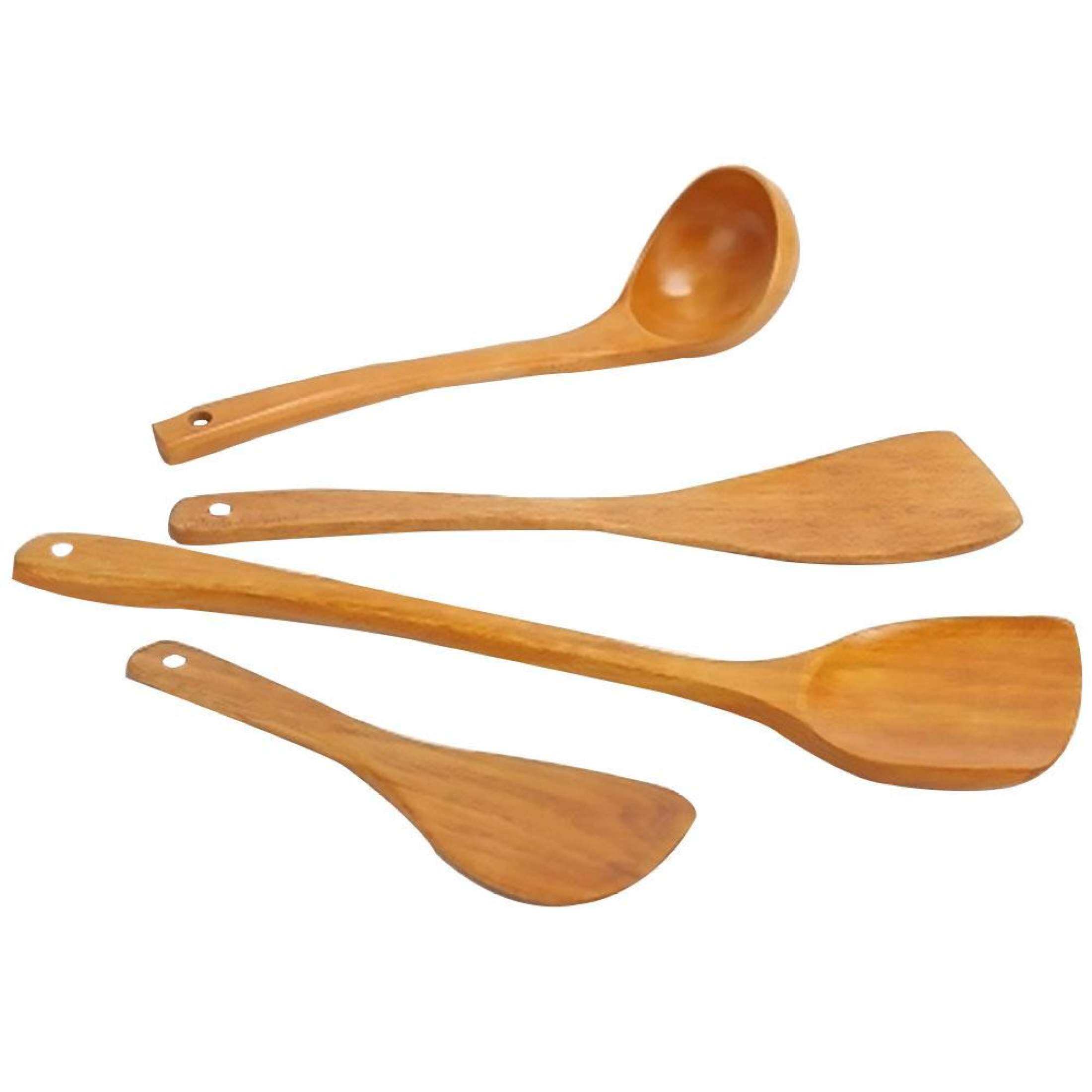 4-item Wooden kitchenwares Wooden Spatula Wooden sandok Rice Paddle ...