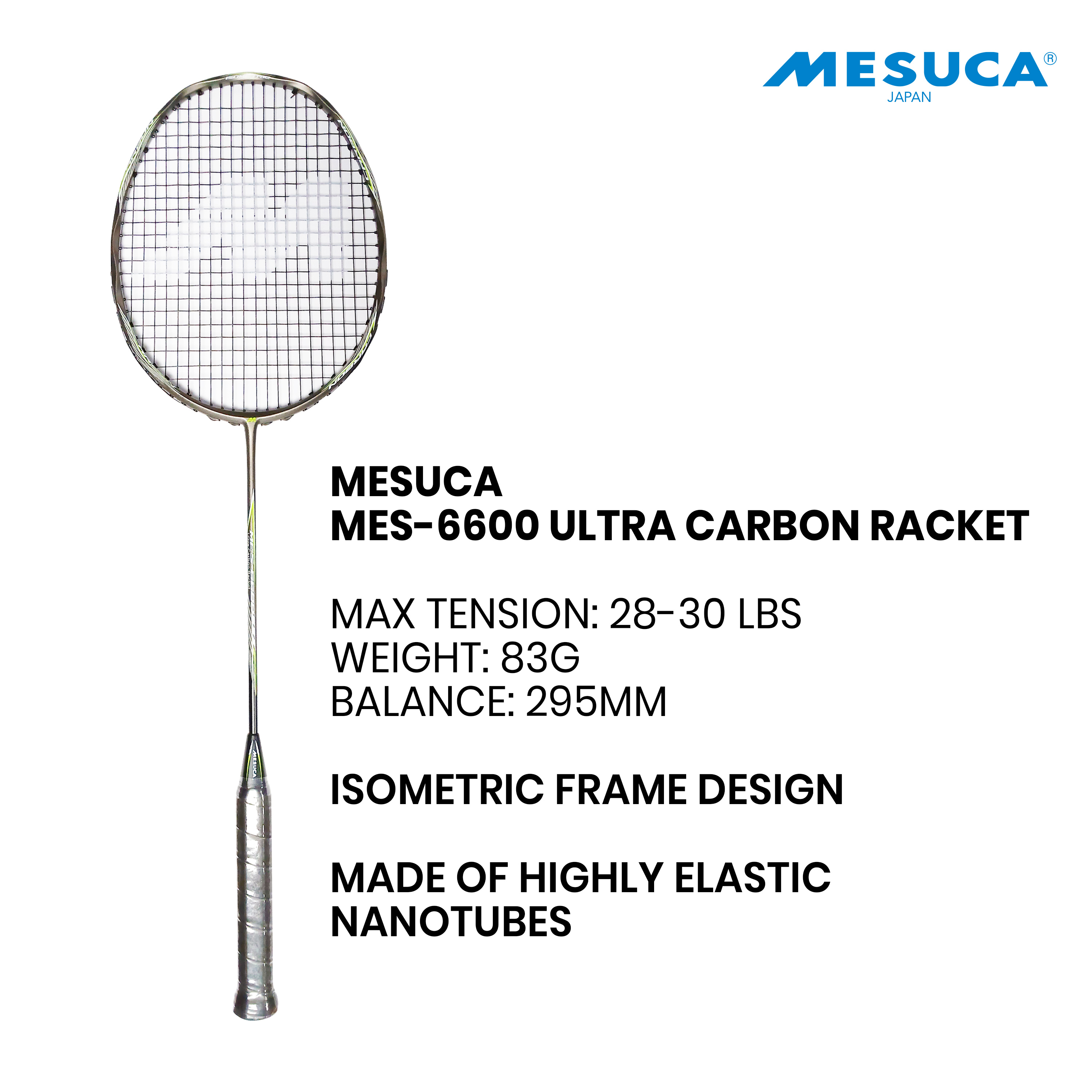 Mesuca Japan Sports | Ultra Carbon Isometric Frame Badminton Racket ...