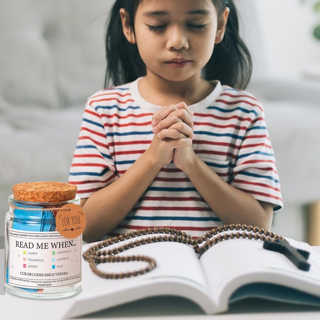 Bible Verses in a Jar Read Me When Colorful Bible Verses in Glass Holy ...