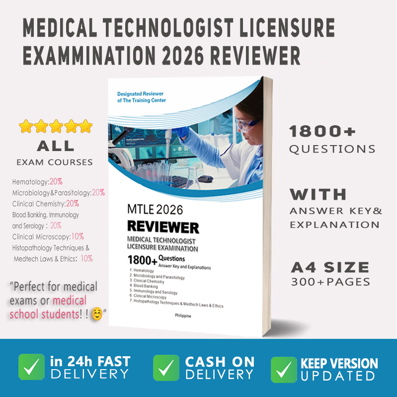 2026 MTLE MEDTECH REVIEWER MEDICAL TECHNOLOGIST LICENSURE EXAMMINATION ...