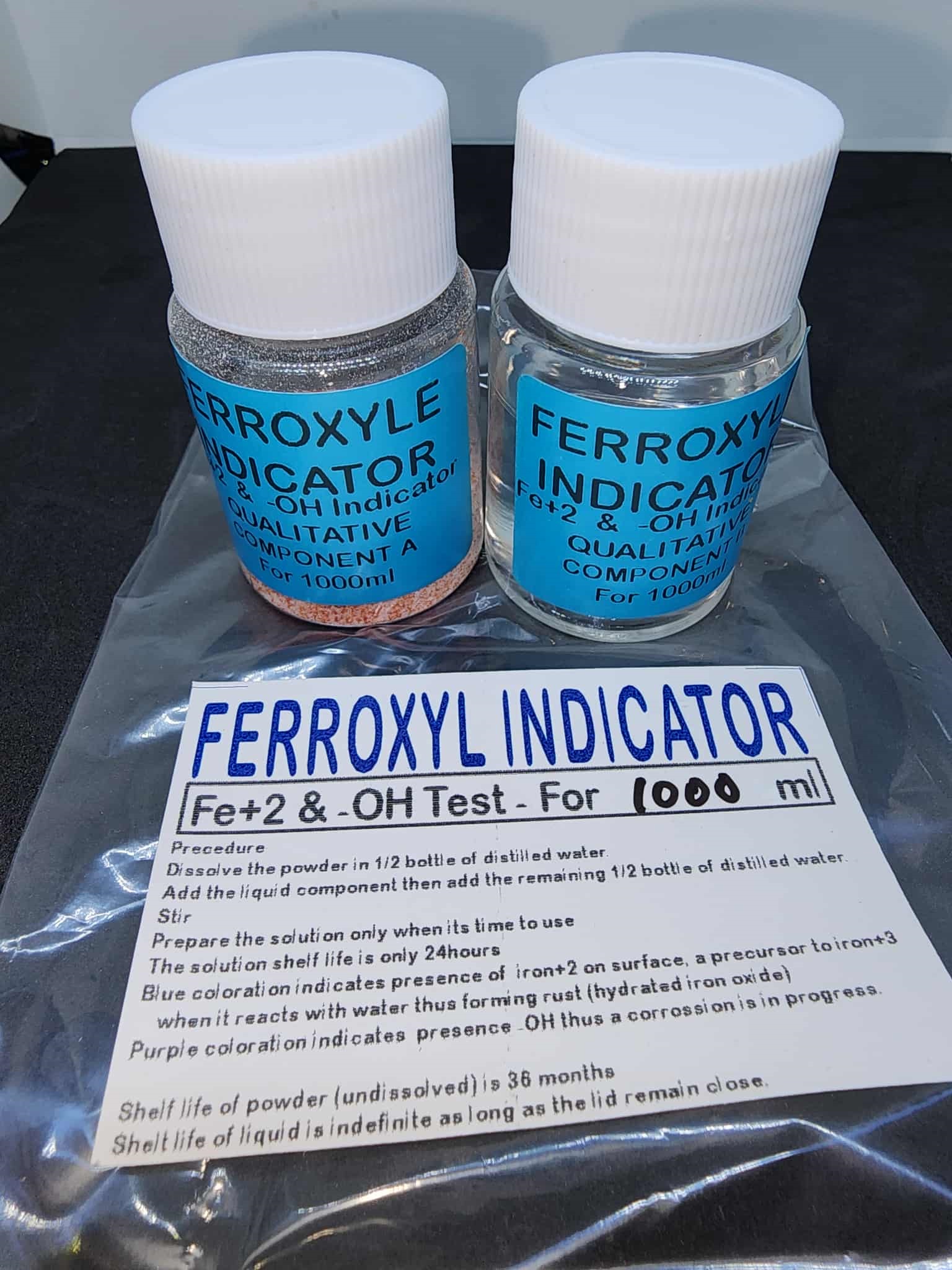 Ferroxyl Solution indicator 500ml 1000ml Rust Indicator Distilled water ...