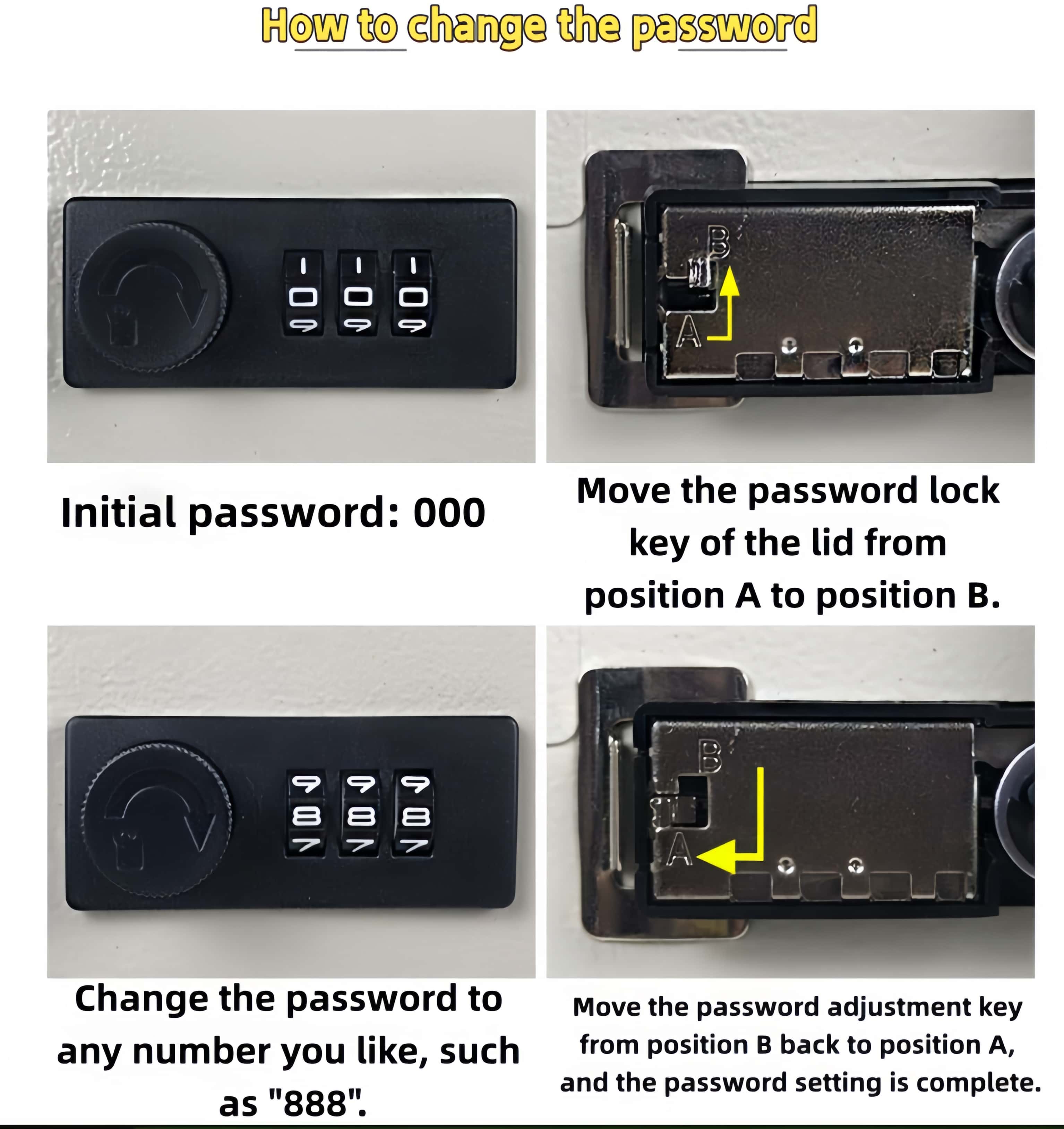 20and36 -Bit Home Wall Mounted Key Storage Box Security Password Key ...