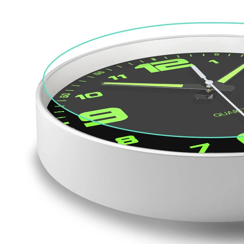 12 Inch Silent Luminous Wall Clock Glowing in the Dark Round Modern ...