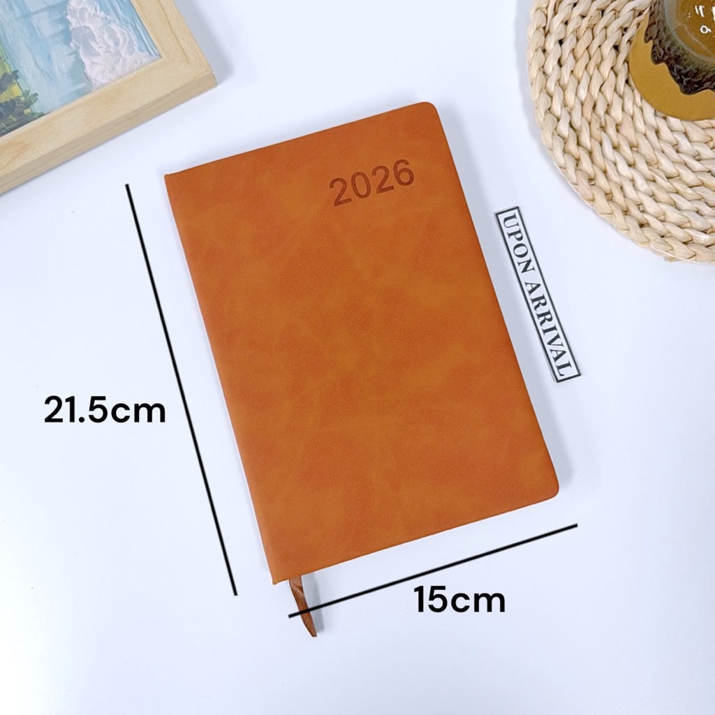 PU Leather Calendar Planner Year 2026 Thick Hard Cover Journal Planner ...