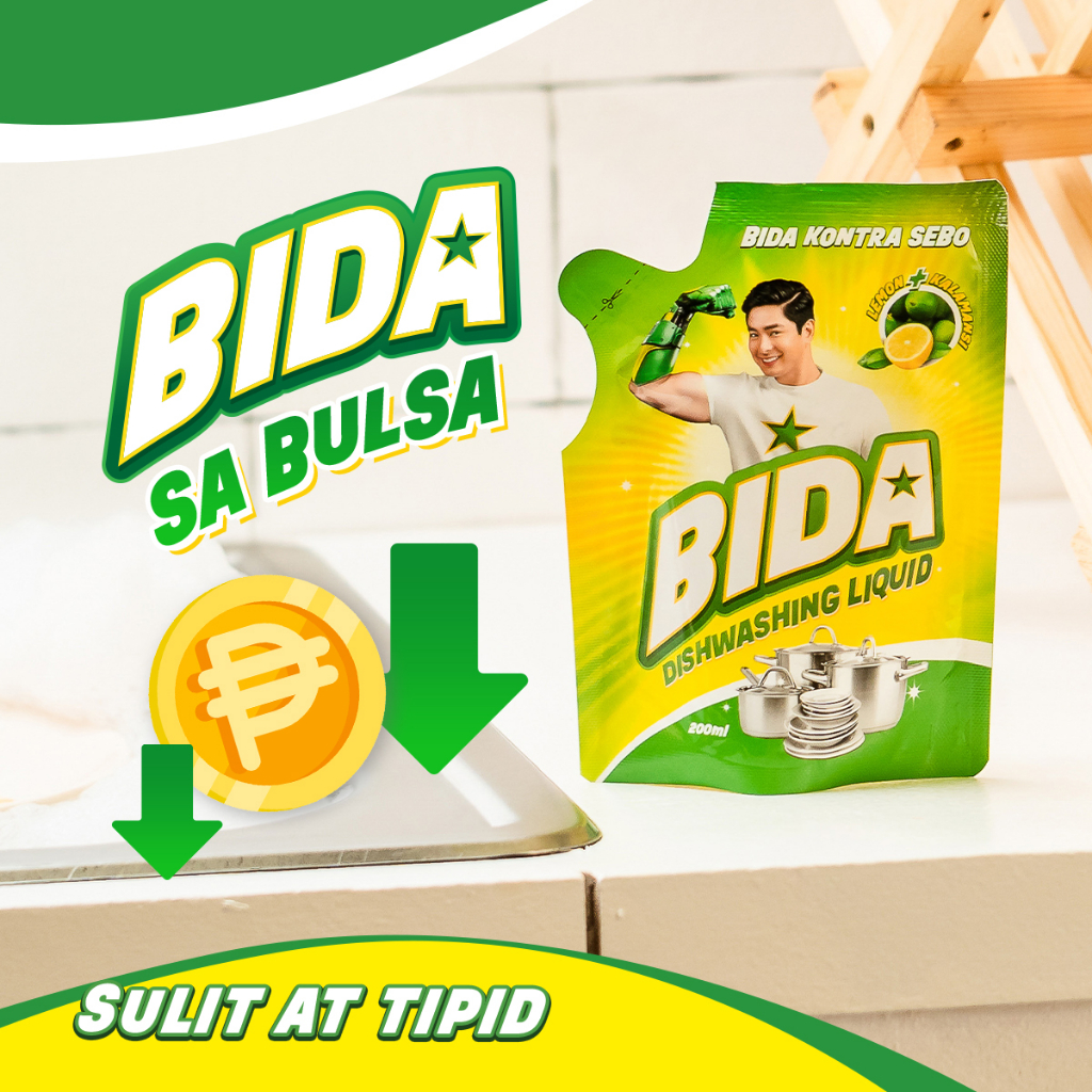 BIDA Dishwashing Liquid Kontra Sebo Antibacterial Fresh Lemon Kalamansi ...