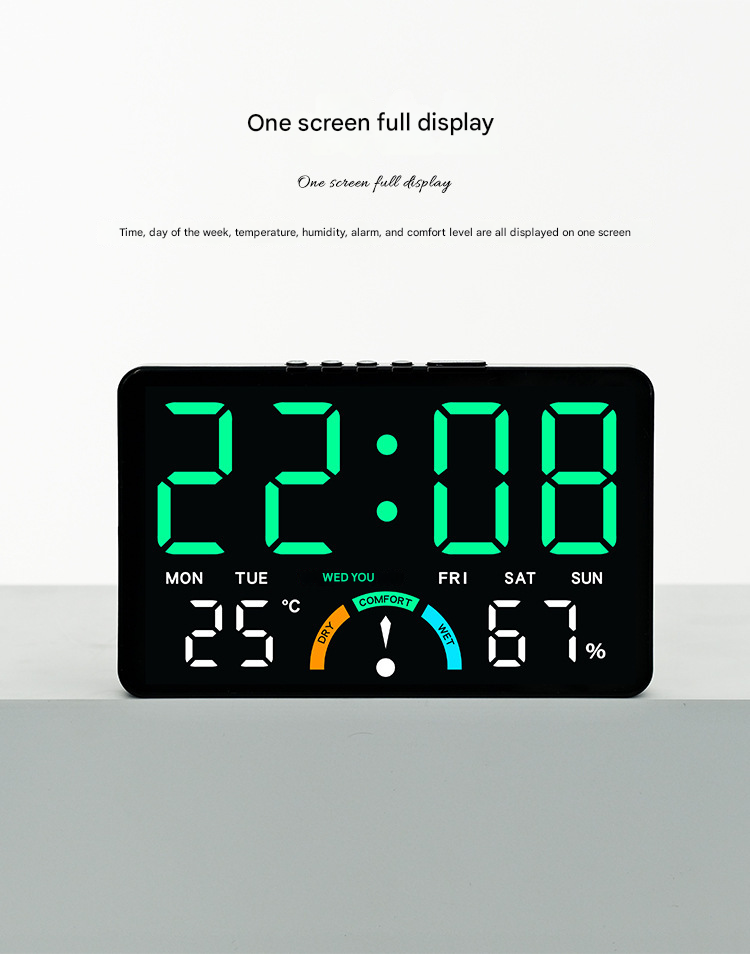 GH 9007 Home temperature and humidity LED large screen hanging ...