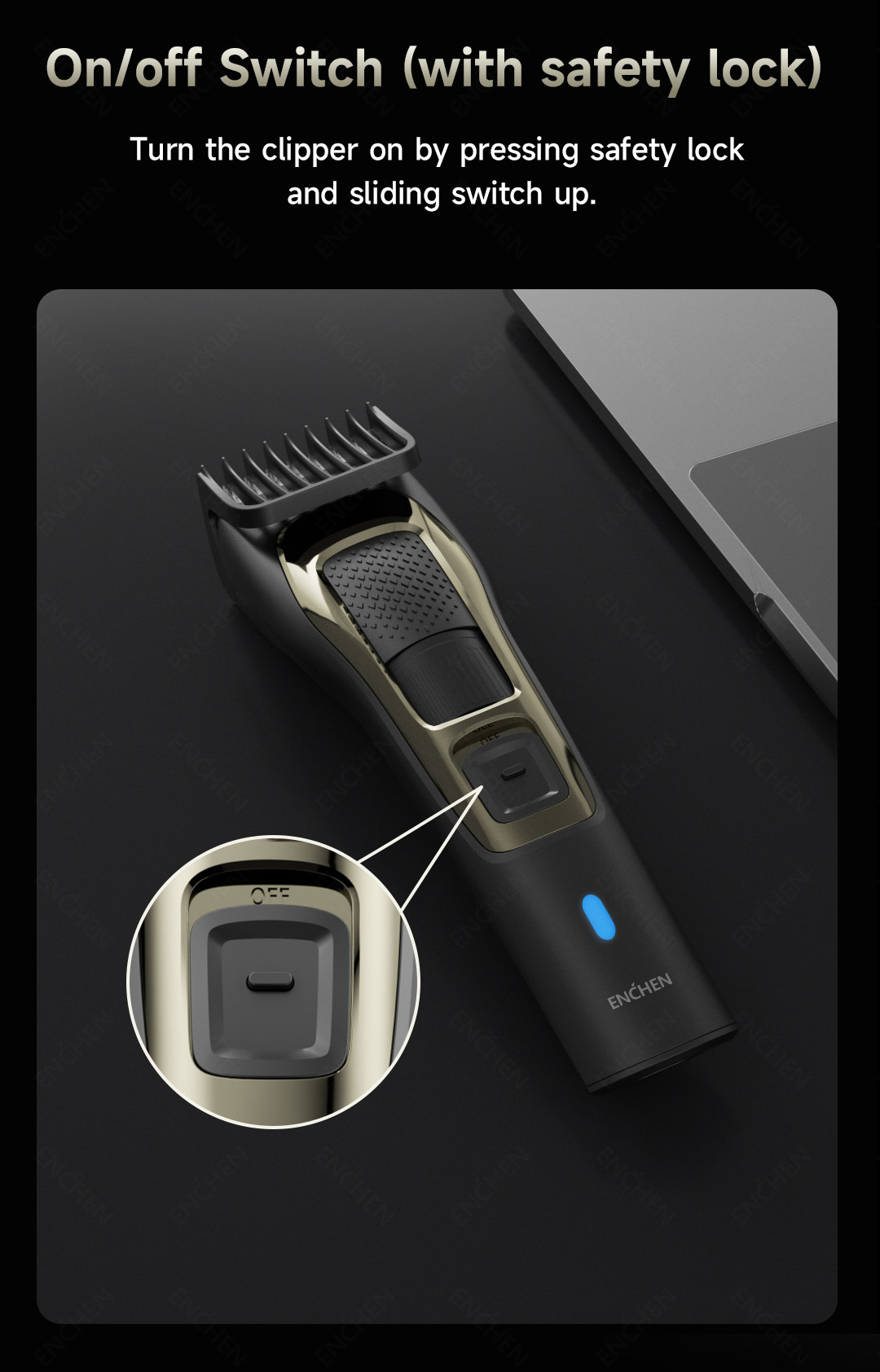 ENCHEN Electric Hair Trimmer Sharp 3S Rotation Adjustment Length Hair ...