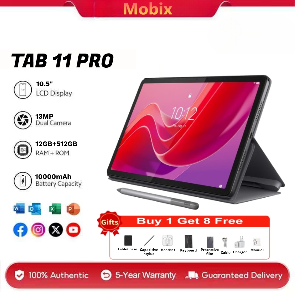Tab 11 Pro Tablet 16GB RAM + 512GB ROM 4K Display Dual SIM Slot 4G WIFI ...