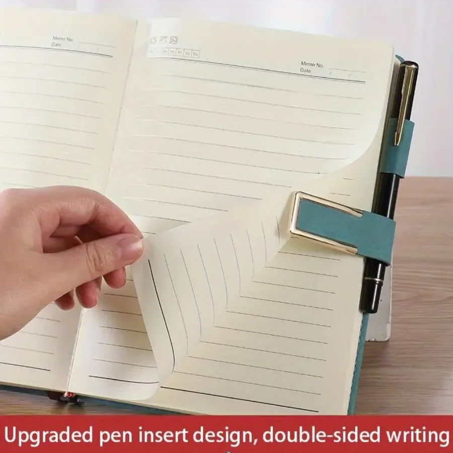 a5 leather notebook thick diary 416 pages business journal school ...