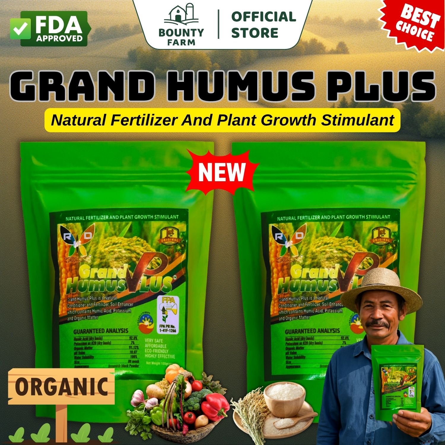 [ICE] Grand Humus Plus- Organic NPK and Foliar Fertilizer for Plants ...