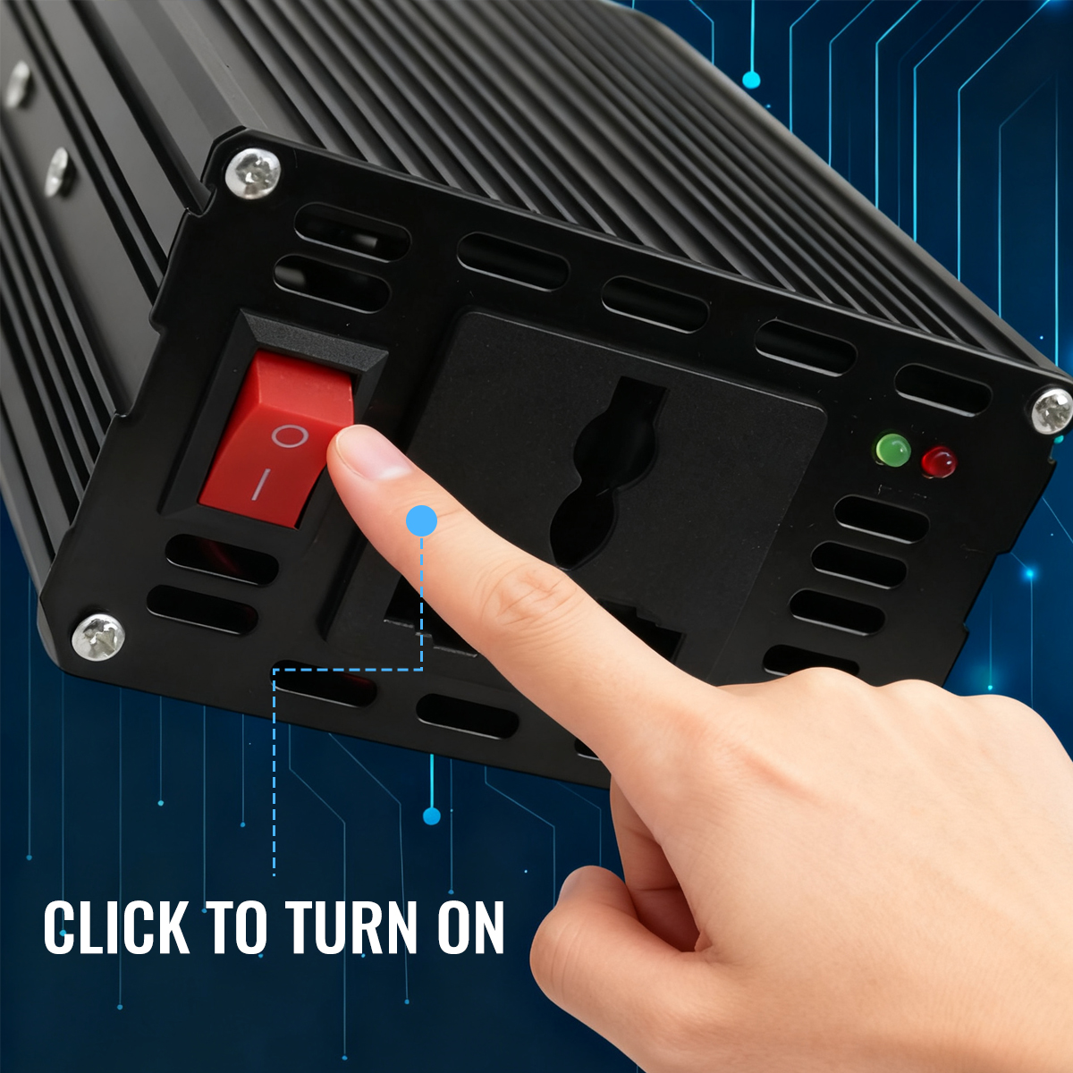 300W Car Power Inverter Solar Converter Pure Sine Wave DC 12V to AC ...