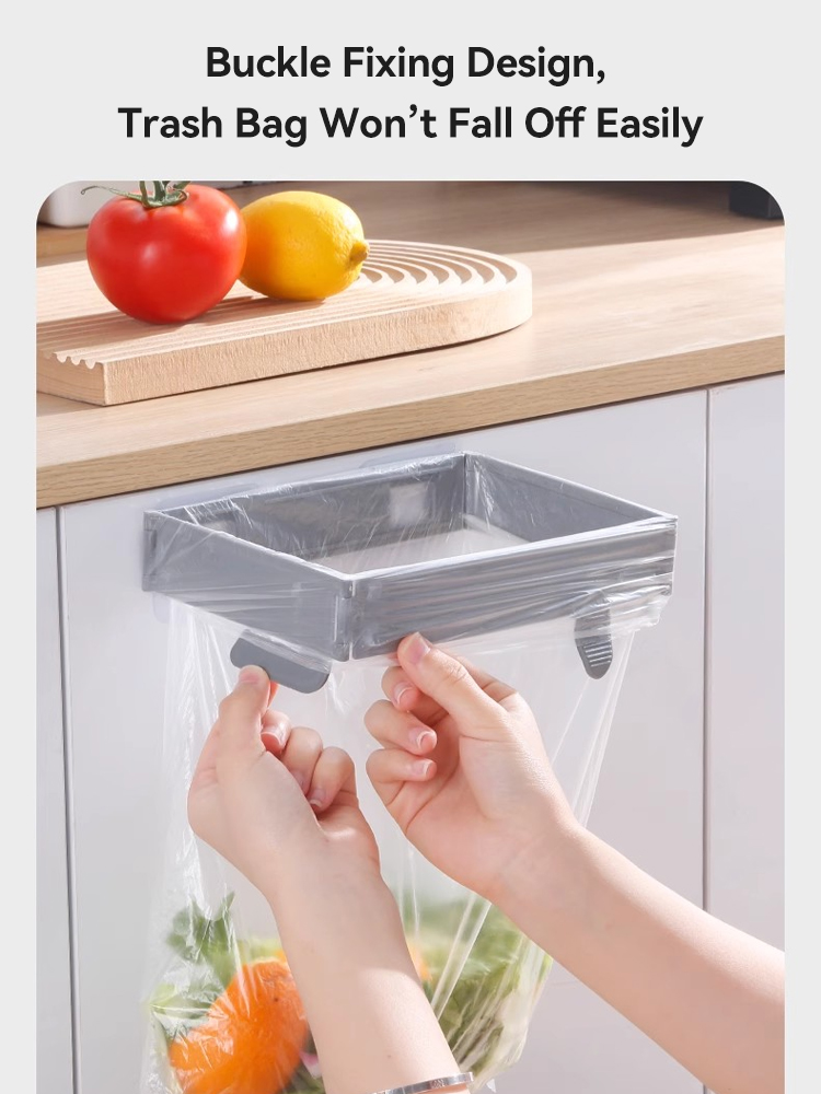 folding garbage Rack Kitchen Hanging Storage Rack Garbage Bag Holder ...