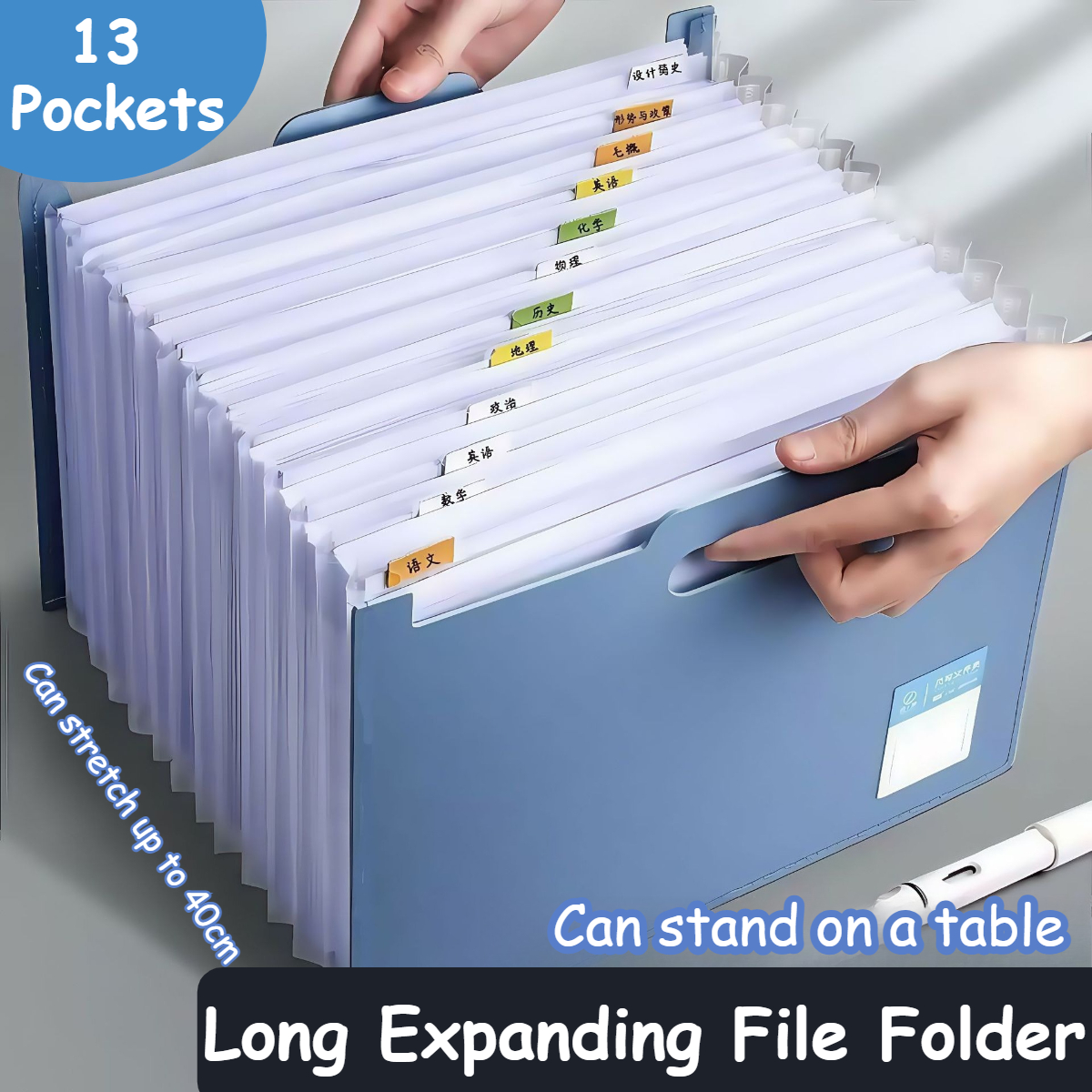 Long Expanding File Folder Legal Size Document Organizer Folder Desktop ...