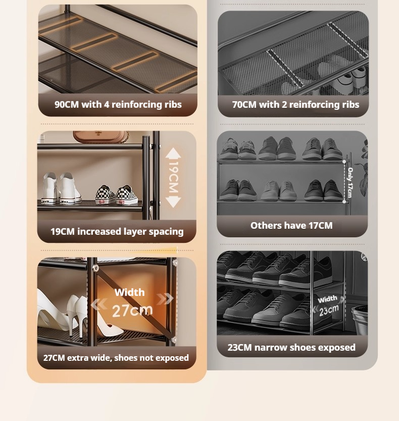 Foldable Shoe Rack Installation-free Stainless Steel Shoes Rack Wire ...