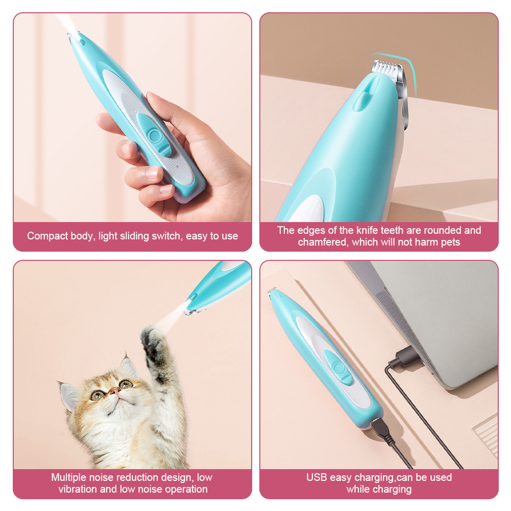 PETWELL Electric Dog Cat Mute Paw Shaver Foot Hair Trimmer Pet Paw ...